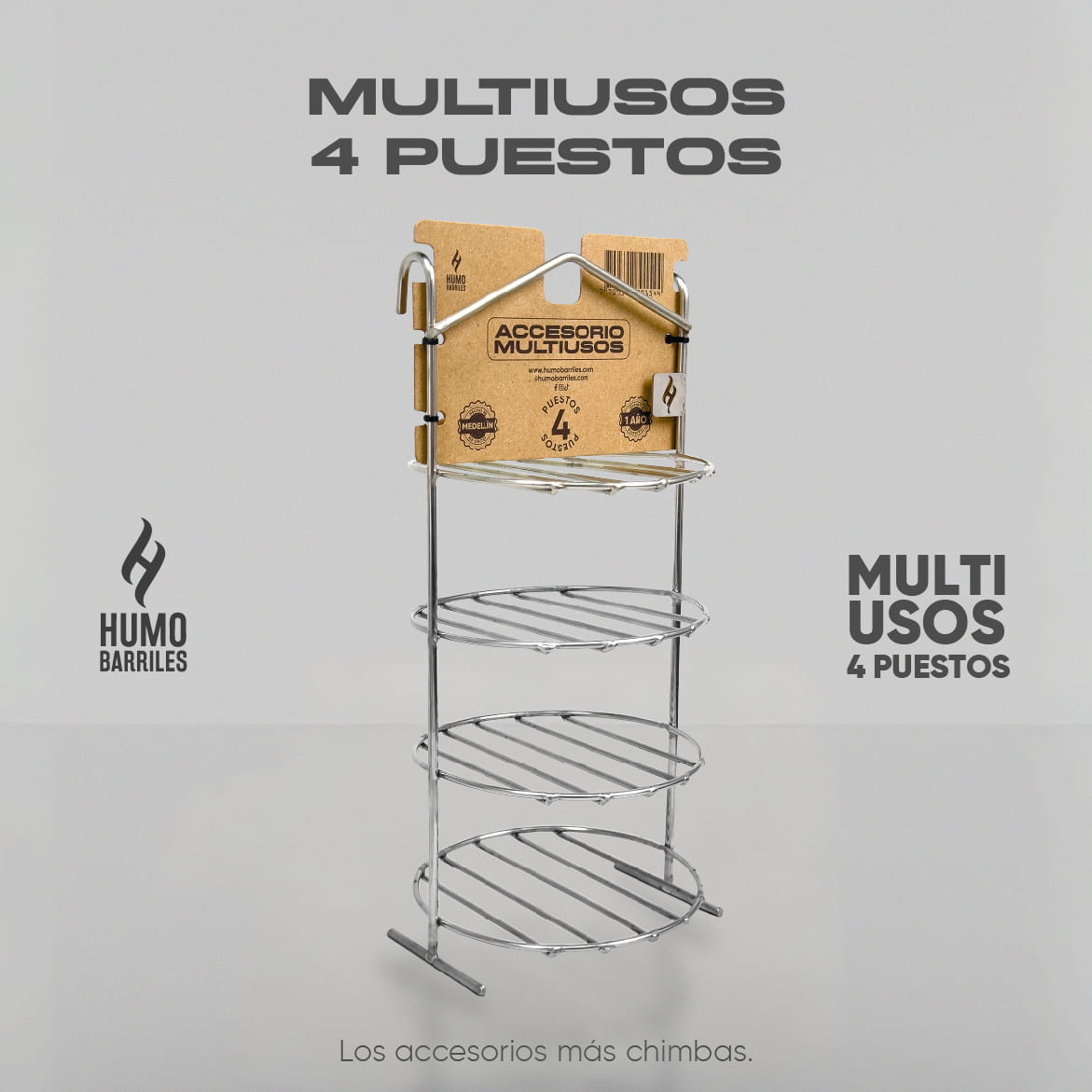 ACCESORIO MULTIUSOS 4 PUESTOS 
Accesorio en acero inoxidable con 4 puestos y/o espacios para poner alimentos